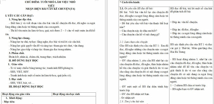 Giáo án Tiếng Việt 4: Tìm ý và viết đoạn văn cho bài văn kể chuyện
