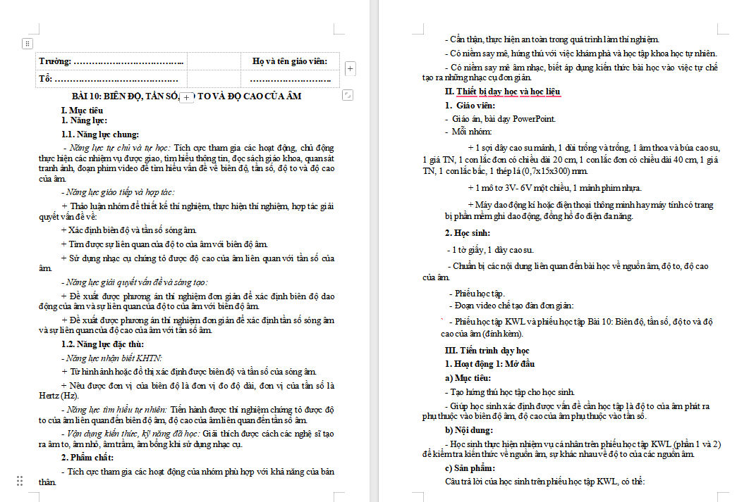  Biên độ tần số độ cao và độ to của âm