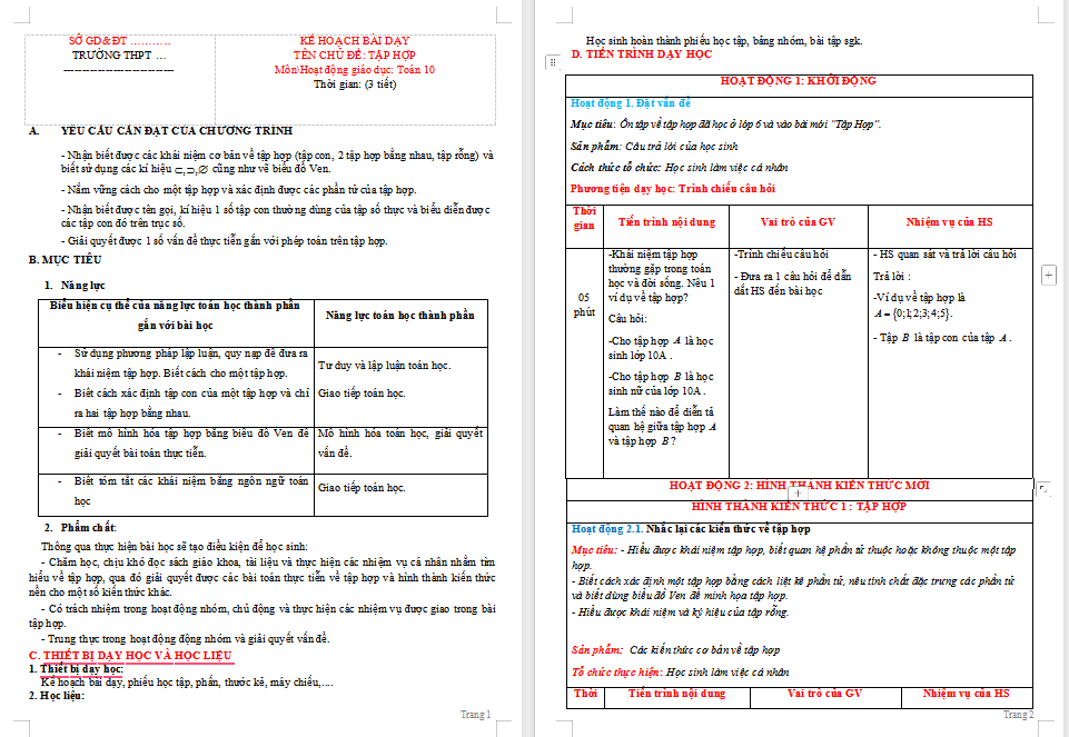 PowerPoint Toán 10 Bài 2: Tập hợp Các phép toán trên tập hợp