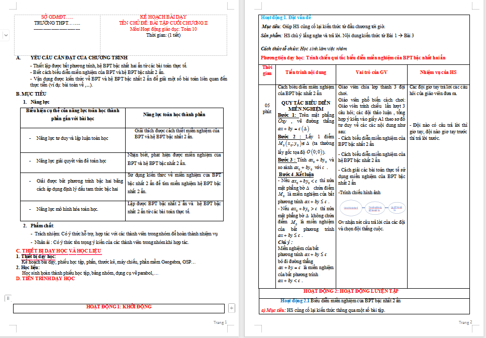 Giáo án PowerPoint Toán 10 Bài tập cuối chương 2