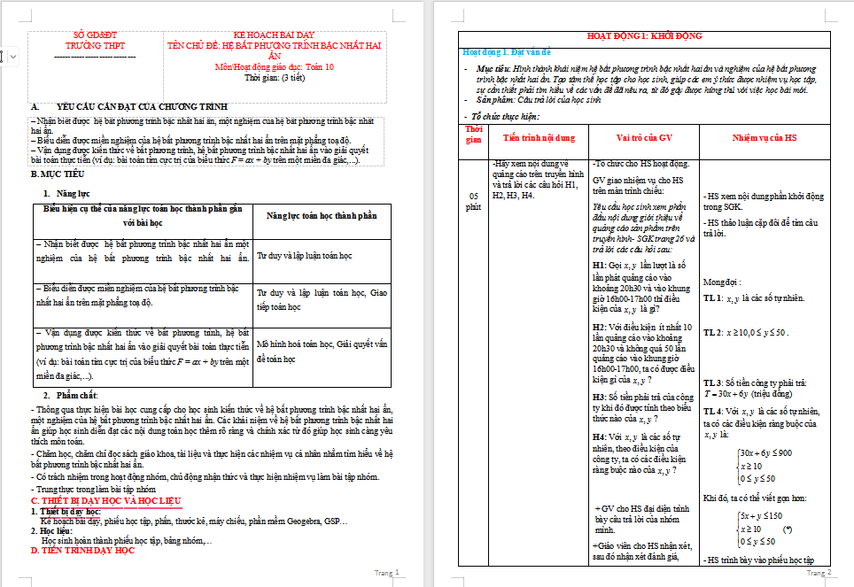 PowerPoint Toán 10 Bài 2: Hệ bất phương trình bậc nhất hai ẩn