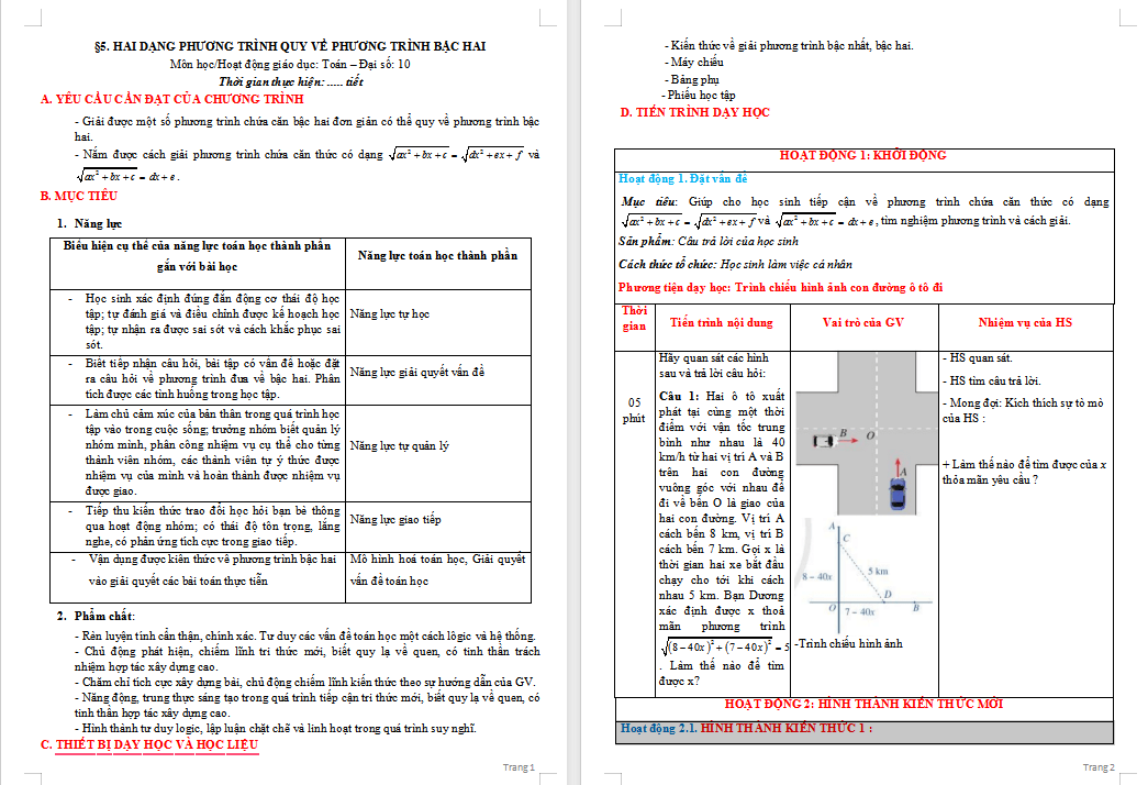 PowerPoint Toán 10 Bài 5: Hai dạng phương trình quy về phương trình bậc hai