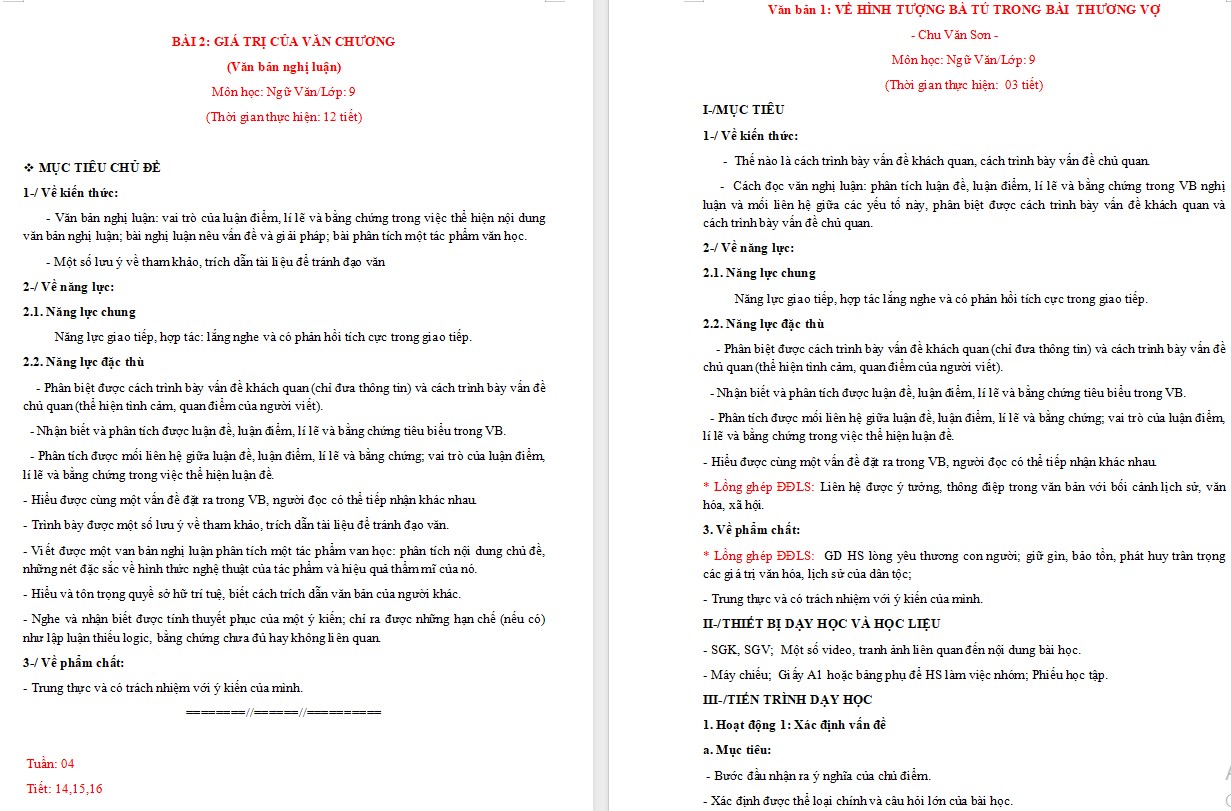 Giáo án Về hình tượng bà Tú trong bài Thương vợ Ngữ văn 9 CTST