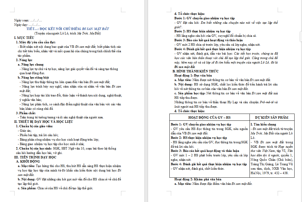 PowerPoint Ngữ văn 10 Bài 1: Đi san mặt đất