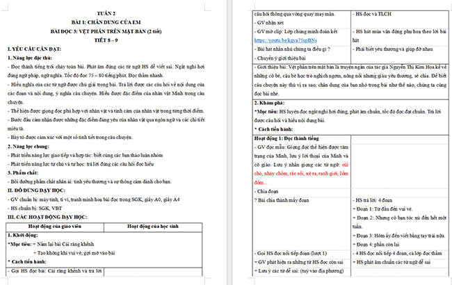 Giáo án Tiếng Việt 4 Vệt phấn trên mặt bàn