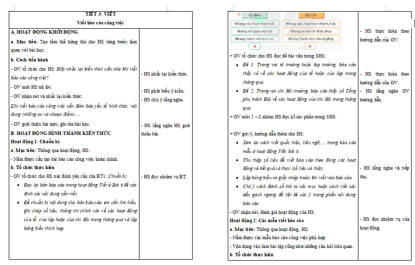 Viết báo cáo công việc