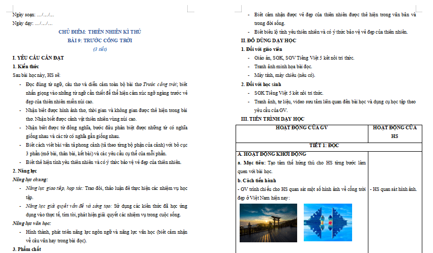 Bài 9: Trước cổng trời