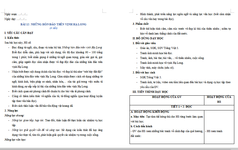 Bài 12: Những hòn đảo trên vịnh Hạ Long