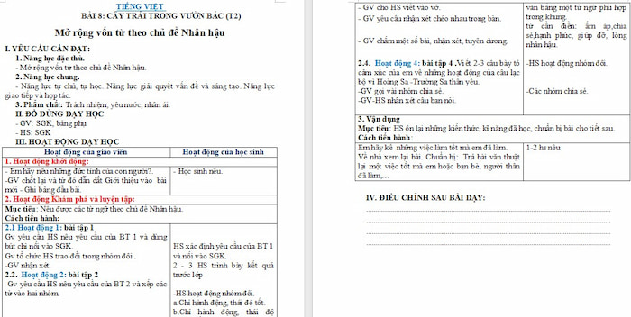 Giáo án Tiếng Việt 4: Mở rộng vốn từ Nhân hậu