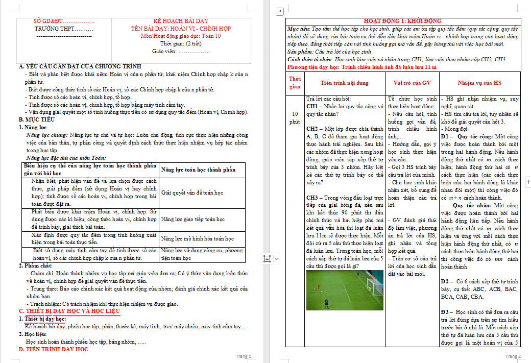 PowerPoint Toán 10 Bài 2: Hoán vị Chỉnh hợp