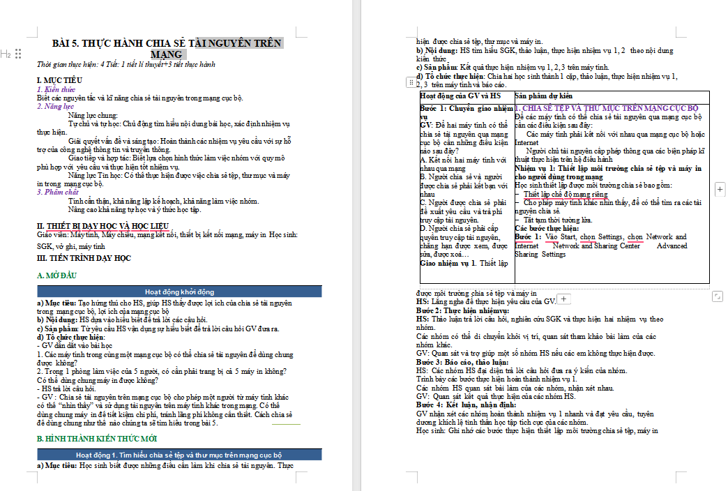  Thực hành chia sẻ tài nguyên trên mạng 
