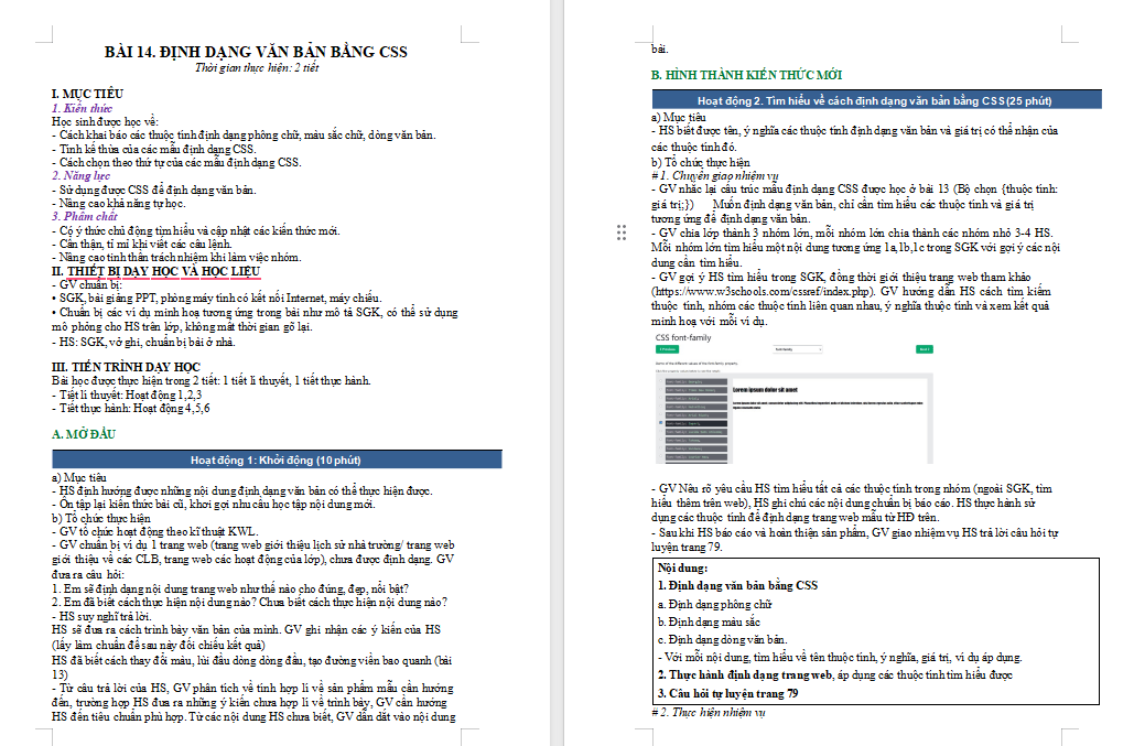 Định dạng văn bản bằng CSS