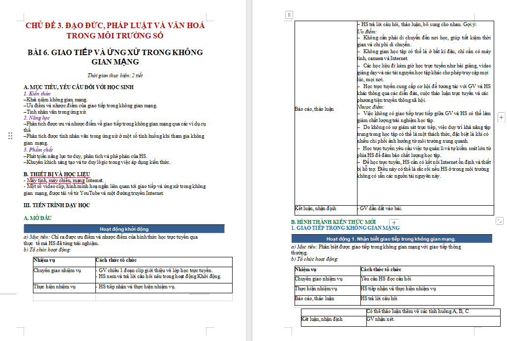 Giao tiếp và ứng xử trong không gian mạng