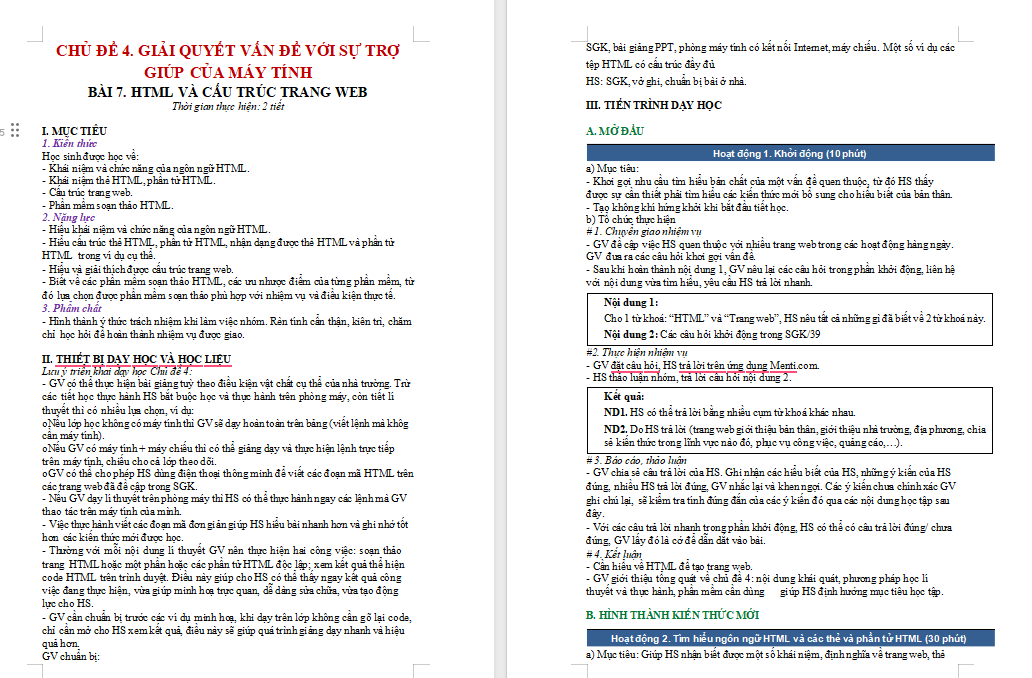 HTML và cấu trúc trang web
