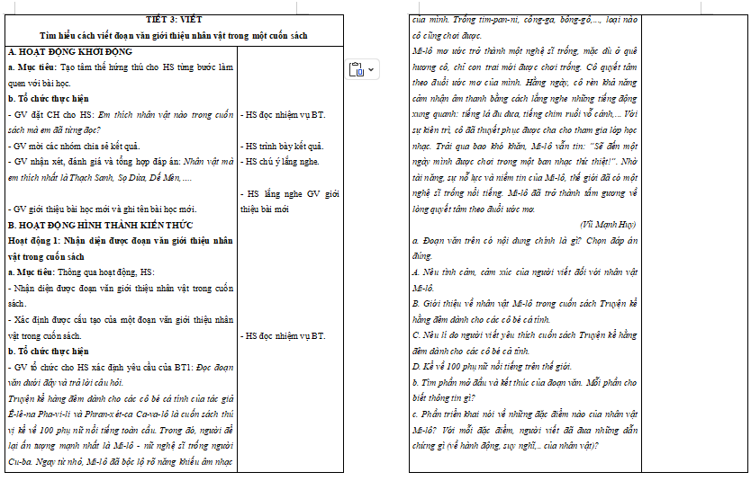 Bài 17: Tìm hiểu cách viết đoạn văn giới thiệu nhân vật trong một cuốn sách