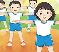 Giáo án mầm non: Bật tách chân, khép chân qua 7 ô vuông