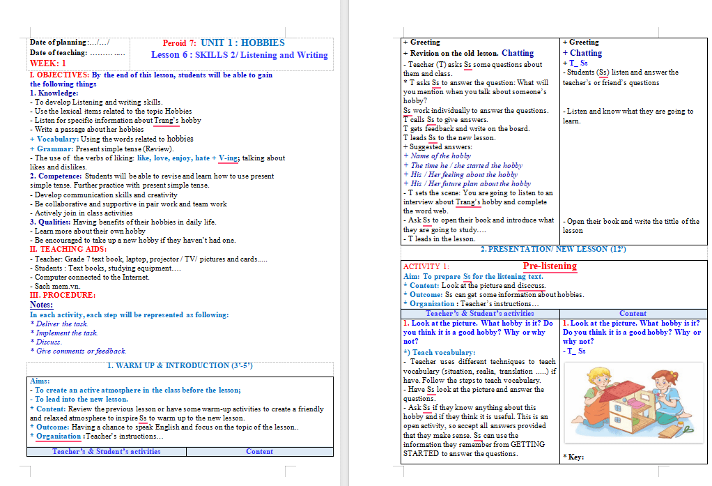  PowerPoint Tiếng Anh 7 Unit 1: Skills 2 