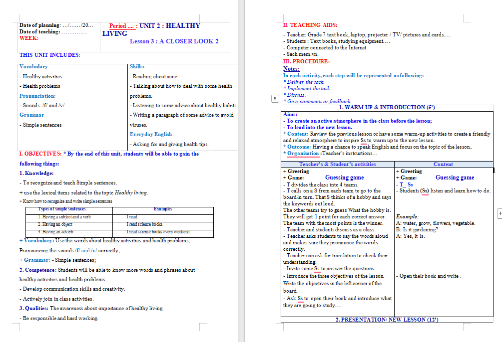  PowerPoint Tiếng Anh 7 Unit 2: A Closer Look 2 