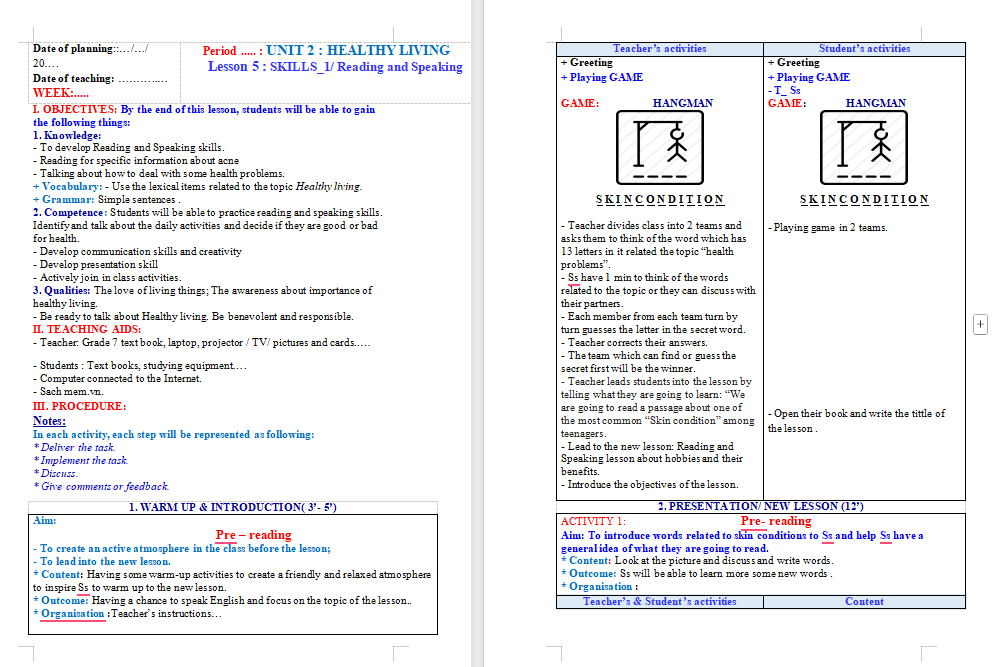 PowerPoint Tiếng Anh 7 Unit 2: Skills 1
