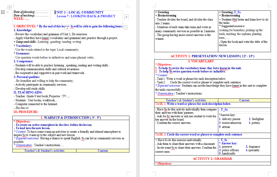 PowerPoint Tiếng Anh 9 Unit 1: Looking Back