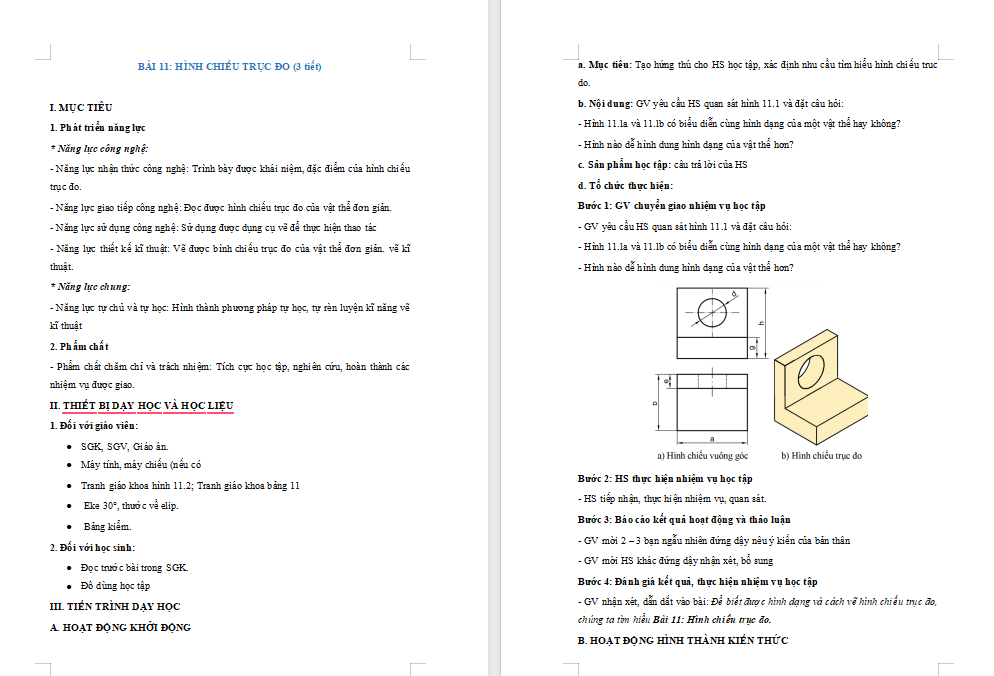  Hình chiếu trục đo