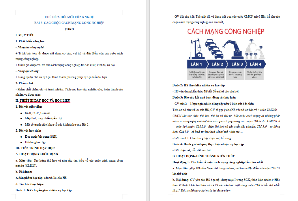  Các cuộc cách mạng công nghiệp