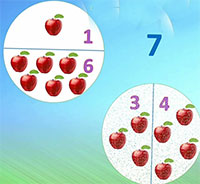 Giáo án mầm non: Phân chia 7 đối tượng ra làm 2 phần