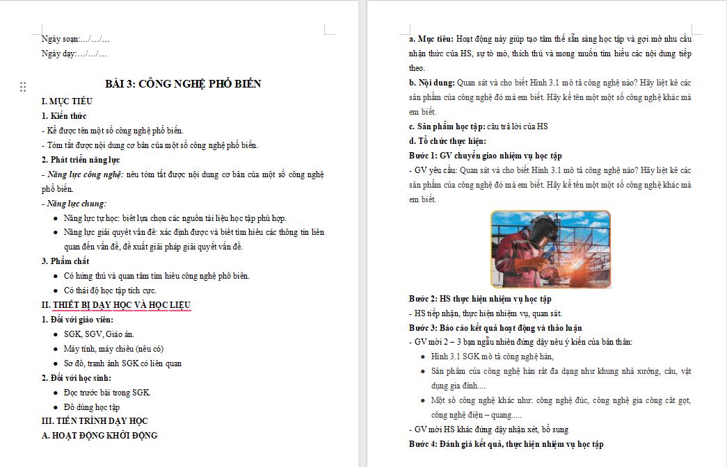 PowerPoint Công nghệ 10 Bài 3: Công nghệ phổ biến