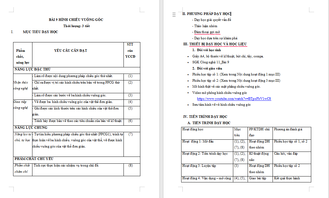 PowerPoint Công nghệ 10 Bài 9: Hình chiếu vuông góc
