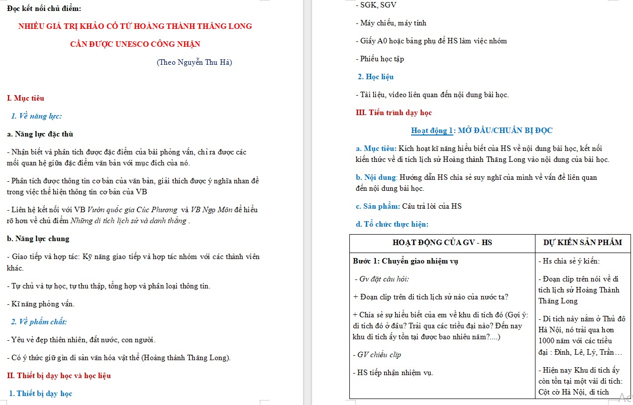 Giáo án Đọc kết nối chủ điểm Bài 3 Ngữ văn 9 CTST