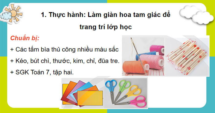 Làm giàn hoa tam giác để trang trí lớp học
