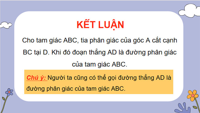 Tính chất ba đường phân giác của tam giác