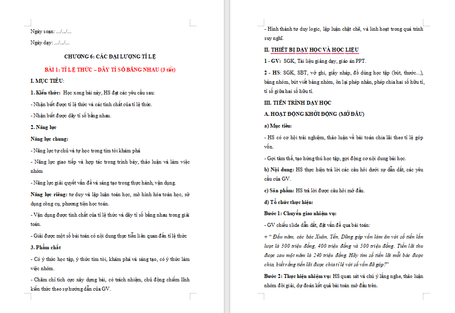 Tỉ lệ thức Dãy tỉ số bằng nhau