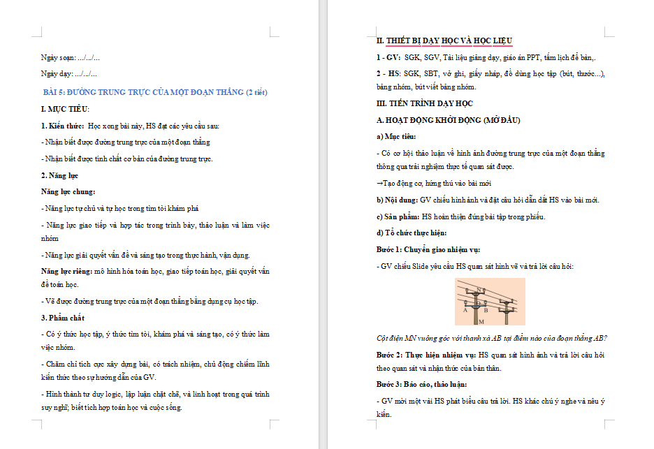 Đường trung trực của một đoạn thẳng