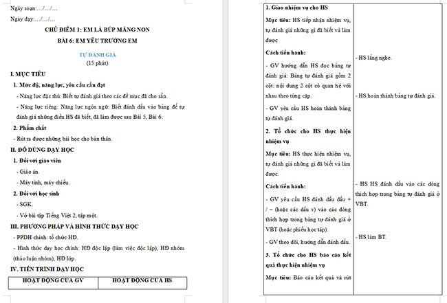 Giáo án Tiếng Việt 2 Em đã biết những gì, làm được những gì?