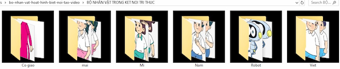 Bộ 6 nhân vật hoạt hình trong sách giáo khoa biết nói