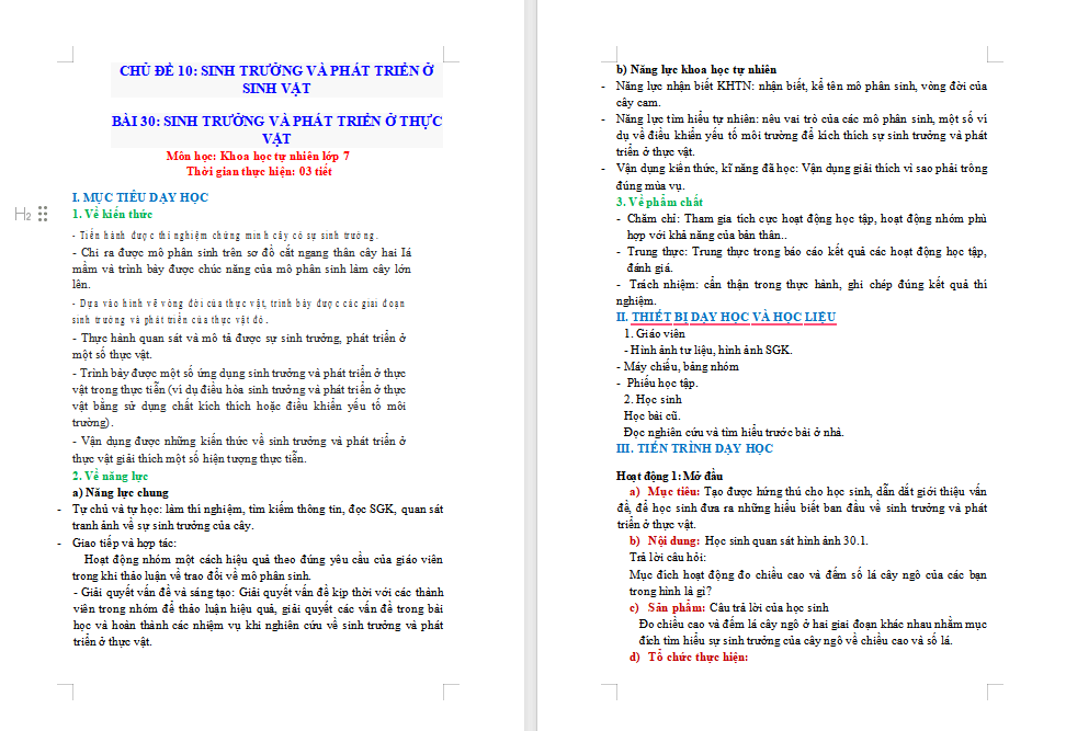 Sinh trưởng và phát triển ở thực vật