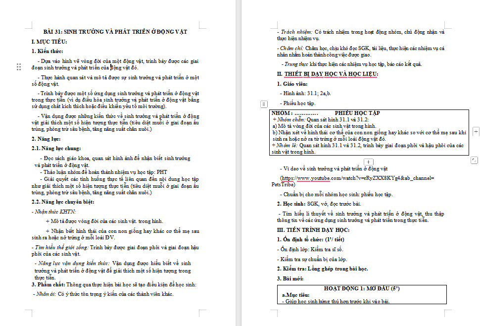 Sinh trưởng và phát triển ở động vật