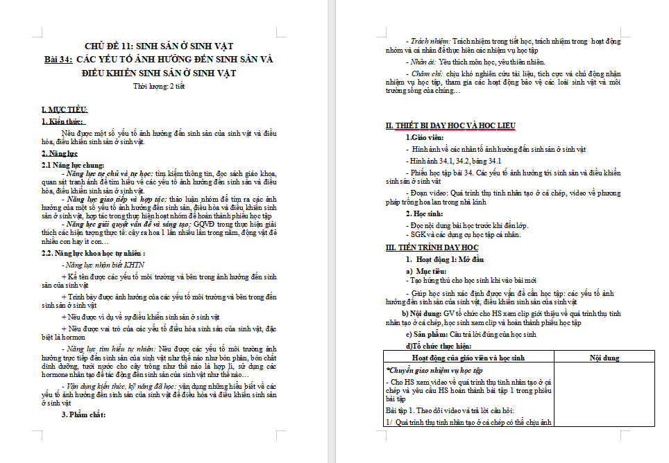 Các yếu tố ảnh hưởng đến sinh sản và điều khiển sinh sản ở sinh vật