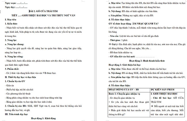 Giáo án Văn 6 Bài 2: Tri thức ngữ văn