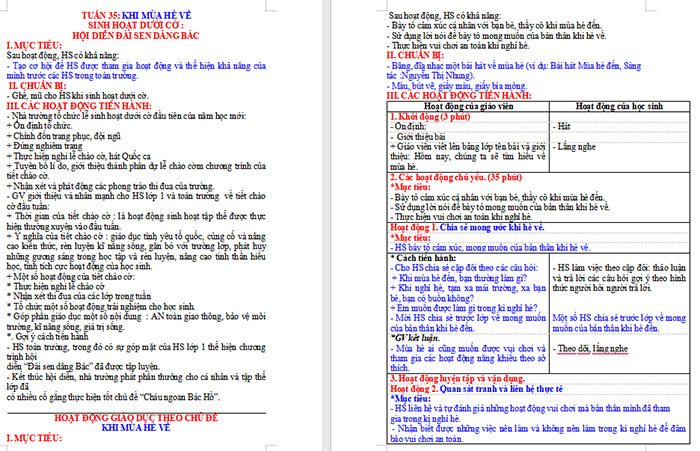 Giáo án Hoạt động trải nghiệm 1