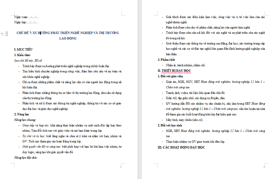 Xu hướng phát triển nghề nghiệp và thị trường lao động