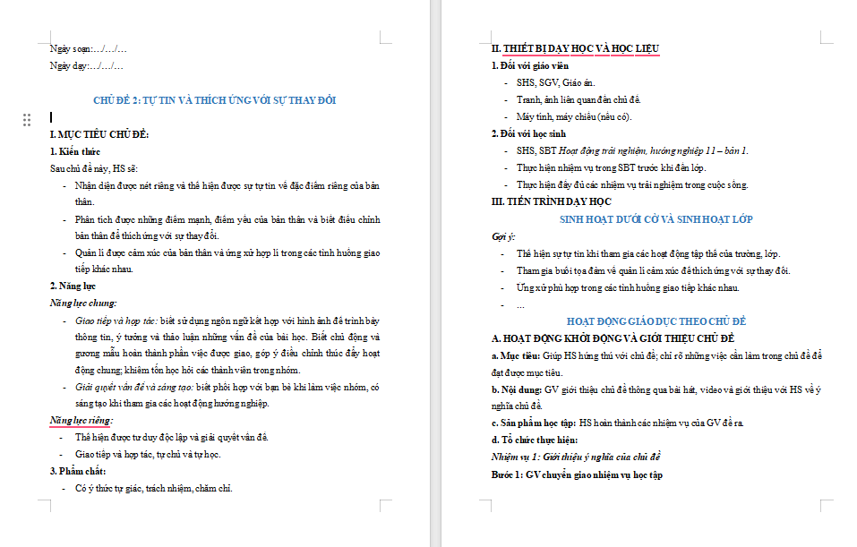 Tự tin và thích ứng với sự thay đổi