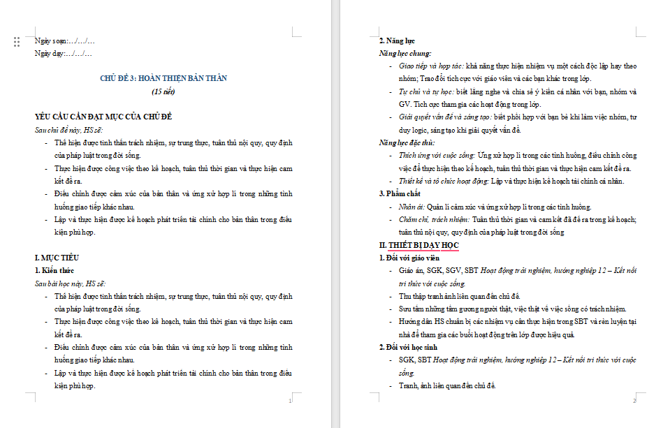  PowerPoint HĐTN 12 Chủ đề 3: Hoàn thiện bản thân