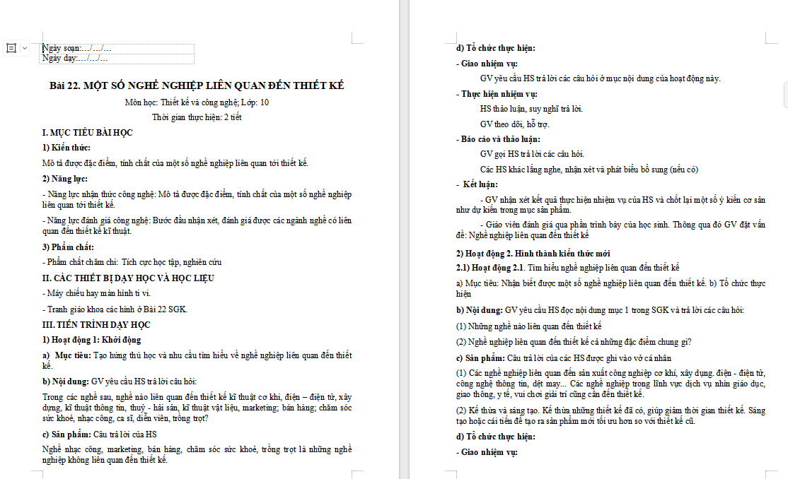  PowerPoint Thiết kế và Công nghệ 10 Biểu diễn