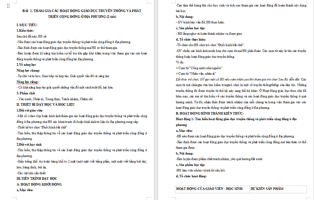 Tham gia các hoạt động giáo dục truyền thống và phát triển cộng đồng ở địa phương