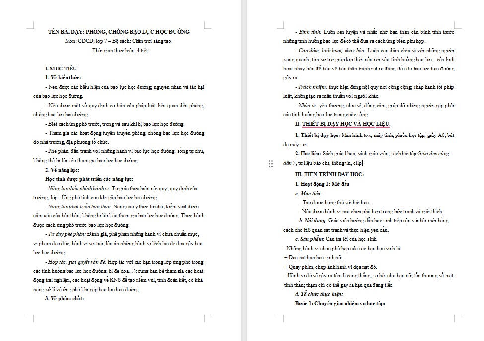 Phòng chống bạo lực học đường