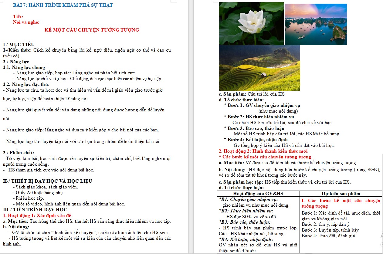 Giáo án Bài Kể một câu chuyện tưởng tượng Ngữ văn 9 CTST