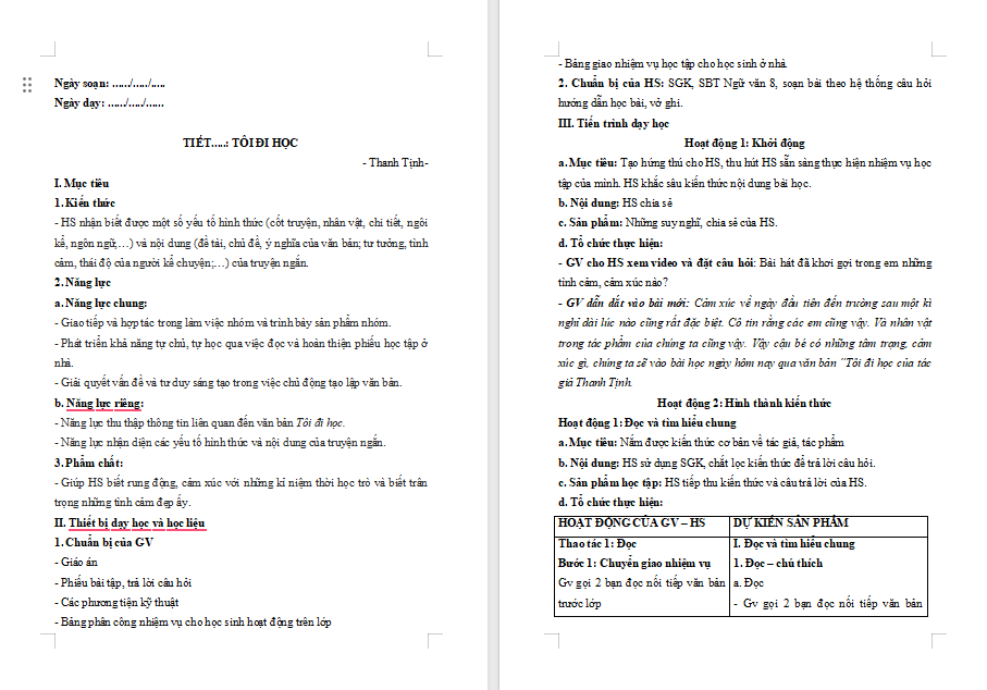 PowerPoint Ngữ văn 8 Bài 1 Tôi đi học