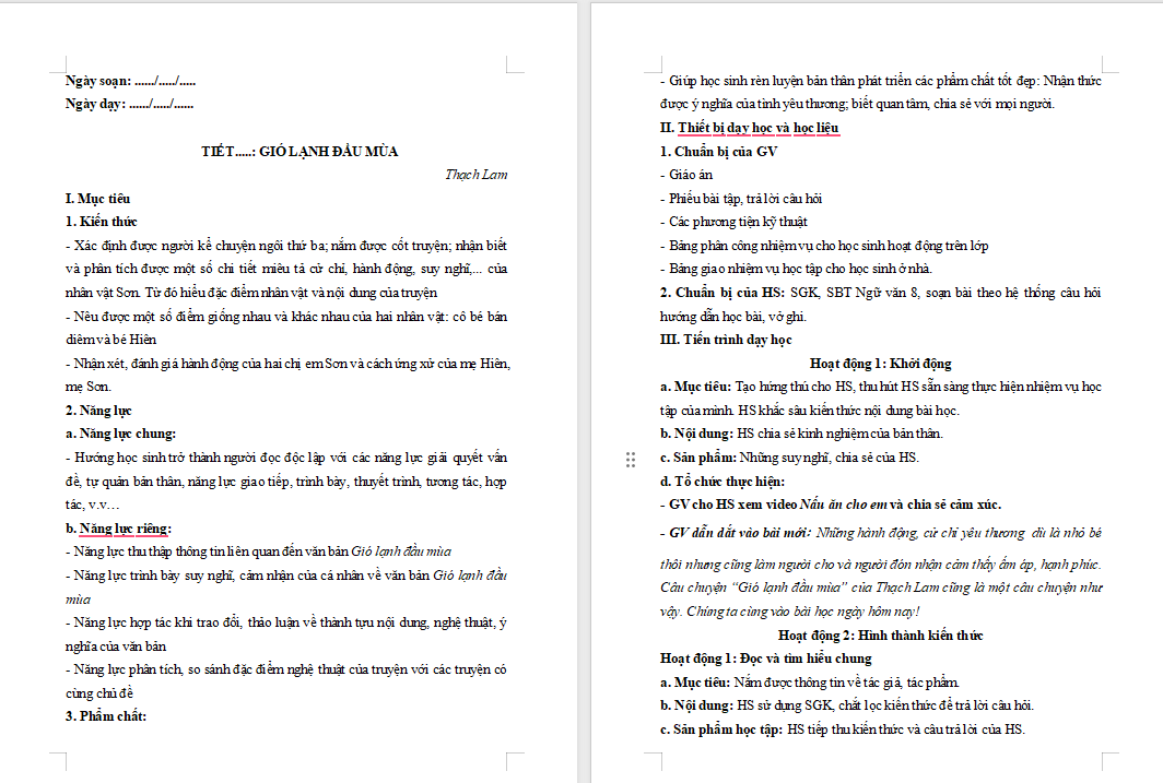 PowerPoint Ngữ văn 8 Bài 1 Gió lạnh đầu mùa